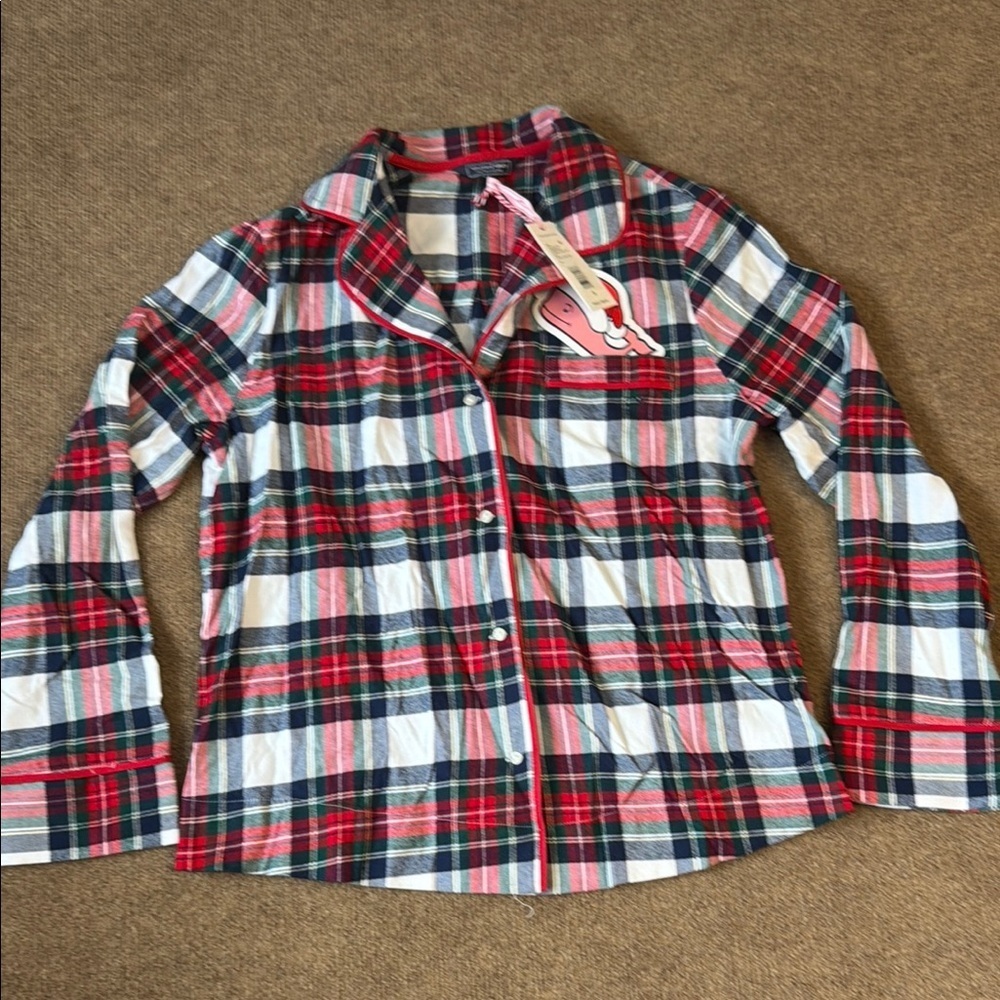 Vineyard Vines Women's Size S Plaid Flannel Nightgown Long Sleeve New